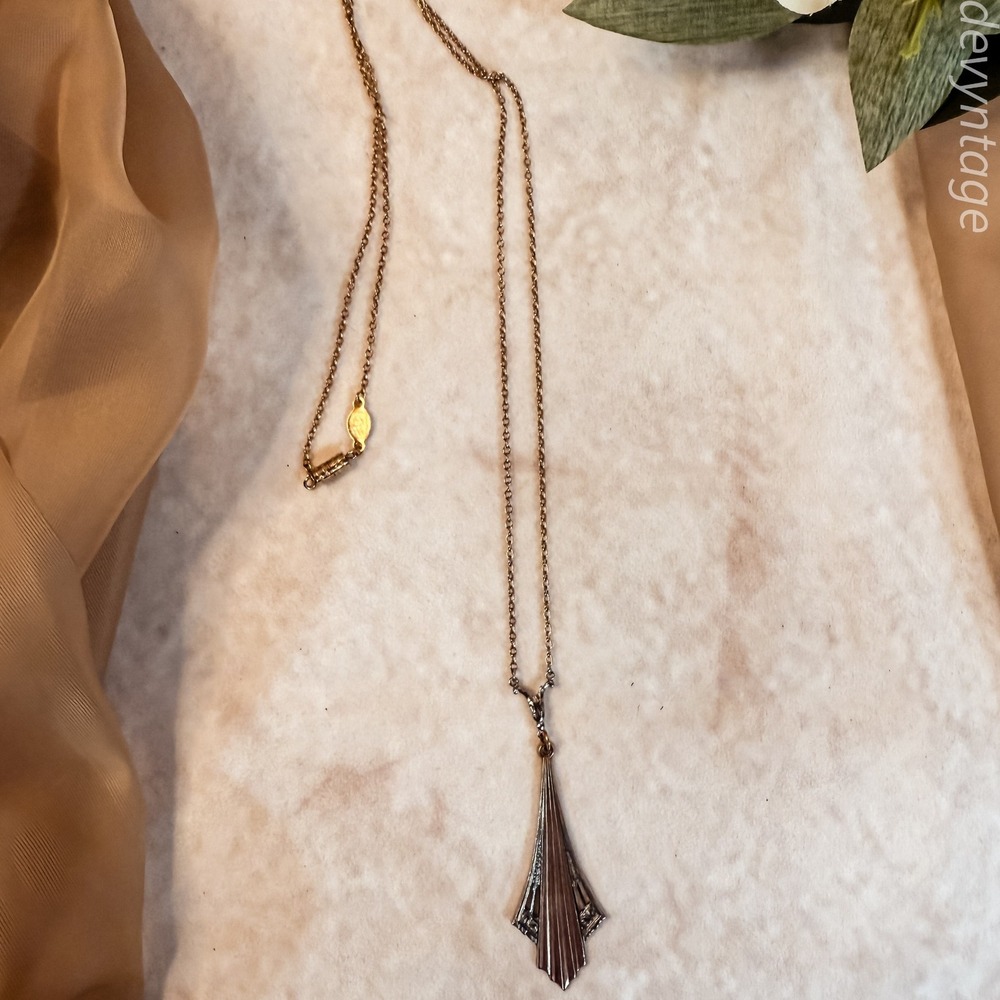 1928 Art Deco‎ Style Two Tone Necklace